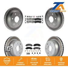 Front Rear Semi-Metallic Pad Coated Brake Rotor Kit For Chevrolet Avalanche 1500