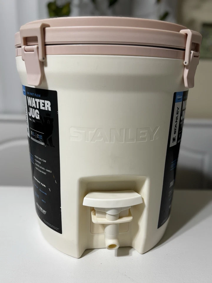Stanley Adventure 2 Gal Water Jug 10-01938-075 Pink White Fast Flow Spigot Nice! - Image 2 of 4