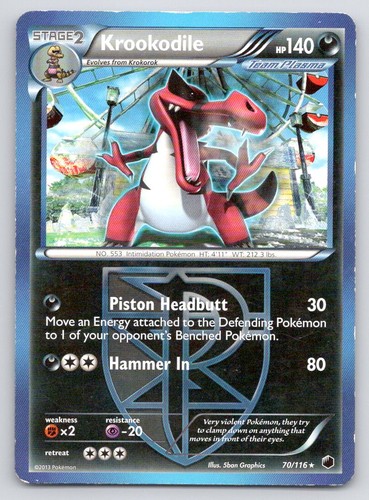Pokemon Krookodile Plasma Freeze PLF R 70/116 HP