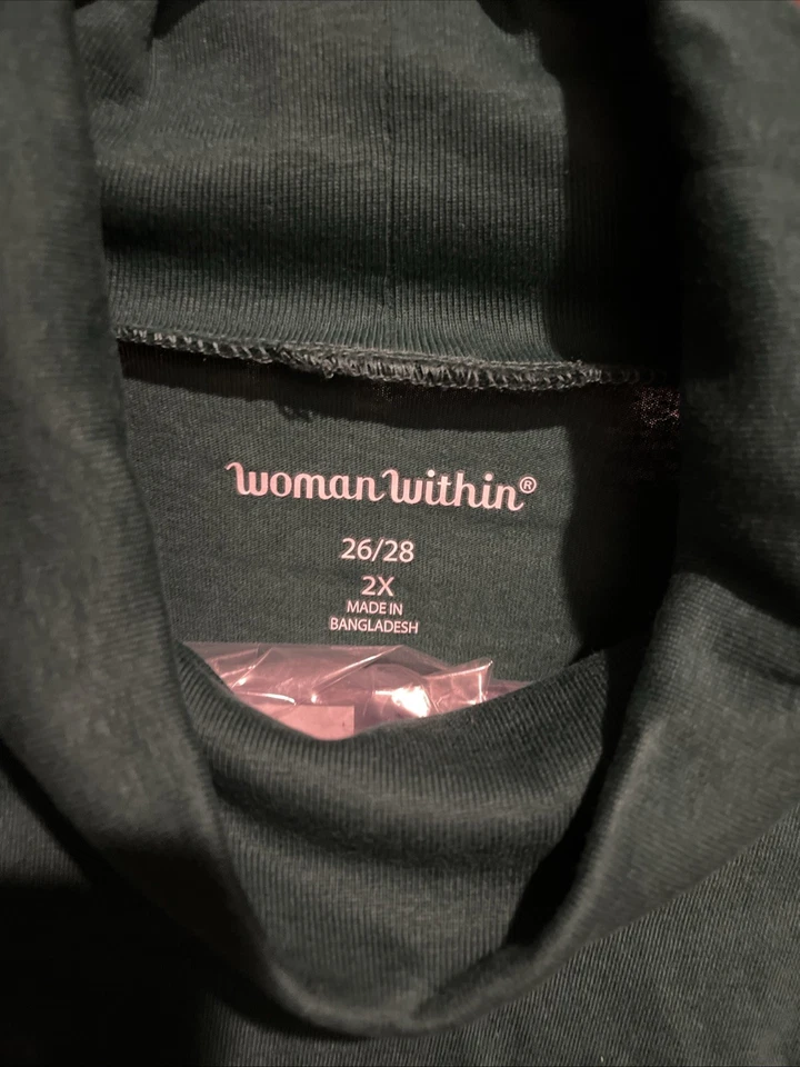 Woman Within Plus Size Perfect Long-Sleeve Turtleneck Tee - Image 2 of 3