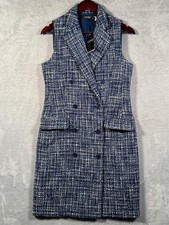 Lauren Ralph Lauren Dress Womens 4 Navy Double Breasted Boucle Sleeveless $295