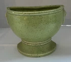 Vtg  McCoy Planter 4.75" Half Wall Pocket Hanging Green Speckled Art Pottery Urn