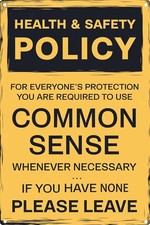 Vintage Tin Metal Signs Home D cor 8x12 Retro Funny Health And Safety Policy