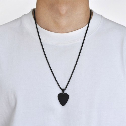 Titanium Steel Guitar Pick Necklace Guitar Pick Music-lovers Jewelry