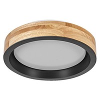 Led Deckenleuchte Holz Schwarz Osram 3000K Click-Dim Ø31Cm Deckenlampe Esszimmer