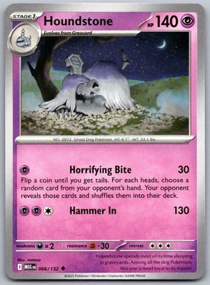 Houndstone 066/132 Uncommon Mega Evolution Pokemon Near Mint