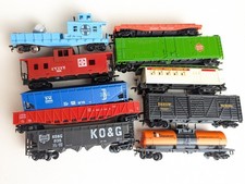Vintage HO Scale Freight Car Lot 9 Tyco Bachmann Athearn Santa Fe Caboose Hopper