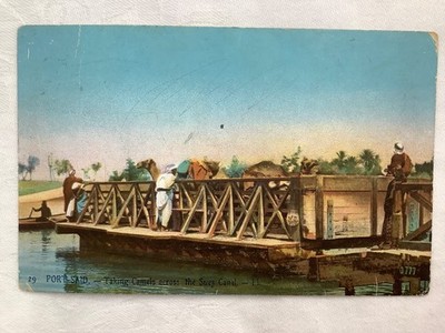 Port Said, Mit Kamelen über den Suezkanal, Ägypten, verschickt 1919 L.L. postkarte