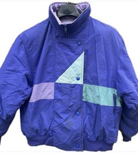 Vintage 1980s Swing West Women’s M Blue and Purple Ski Jacket Made In USA