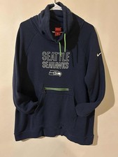 SEATTLE SEAHAWKS Nike Hoodie Sweatshirt Retro Logo navy LIME NFL Women  s Lg
