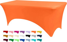 6Ft Stretch Spandex Fitted Table Cloth for 6 Foot Tables Grs-Certified Eco-Fri