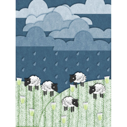 Highland Hill Schafe Handwerk Tiere ungerahmt Wandkunst Poster - Bild 1 von 4