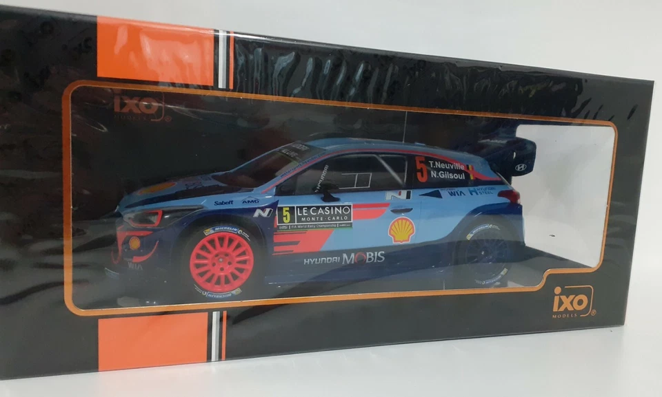 MODELLINO 1:18 AUTO RALLY IXO HYUNDAI i20 WRC NEUVILLE MONTE CARLO 2018 DIE CAST - Immagine 3 di 4