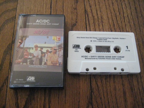AC DC Dirty Deeds Done Dirt Cheap 1976 Original US Cassette Tape Metal