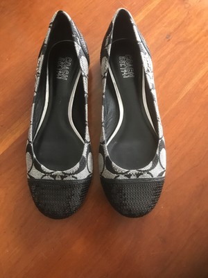 coach black ballet flats