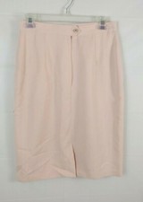 Vintage Madeleine Skirt Sz 38 Petite Made In Germany Pink Straight Pencil
