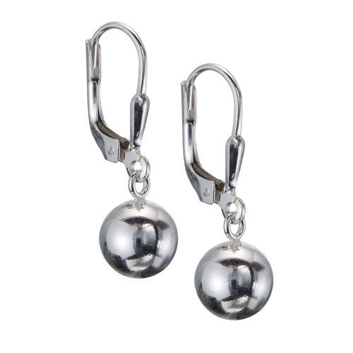 925 Sterling Silver Dangling Polished Ball Leverback Earrings eBay