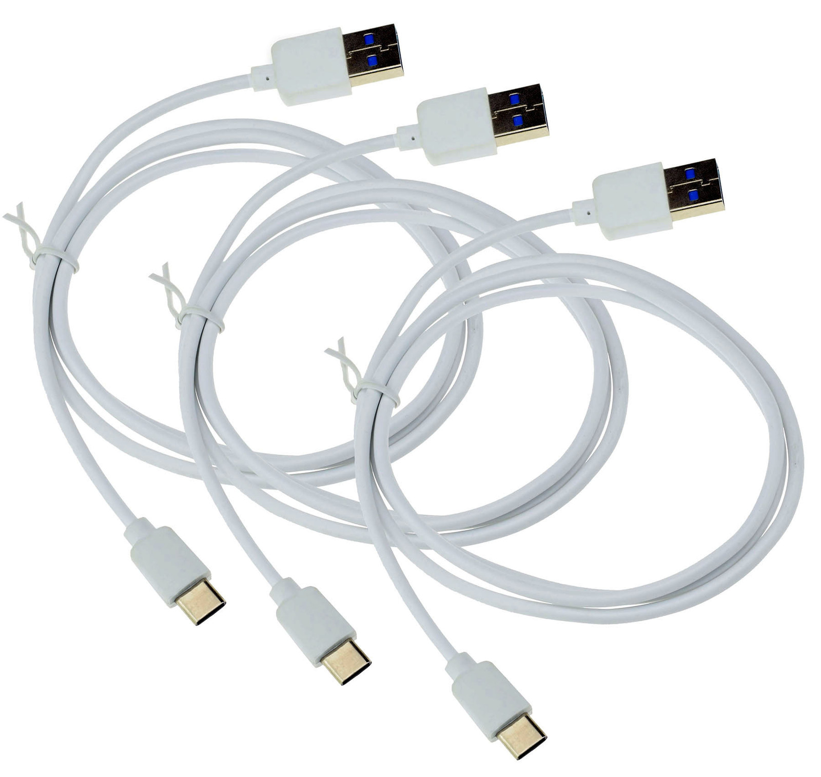 3X USB-C Fast Charging Cable for Xiaomi Mi 5s Plus in White