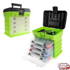 Small Parts Organizer Toolbox W/ Removable Drawers Crafts Fishing Storage New