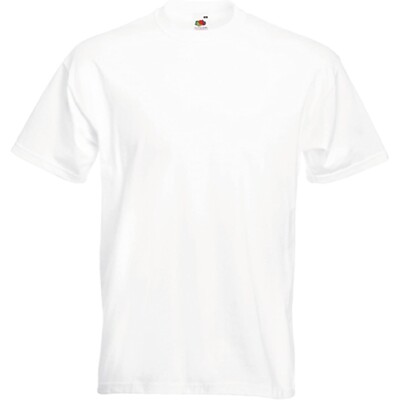 FRUIT OF THE LOOM Basic T-SHIRT Herrenshirt Textildruck Bedruckbar M-L-XL WEISS