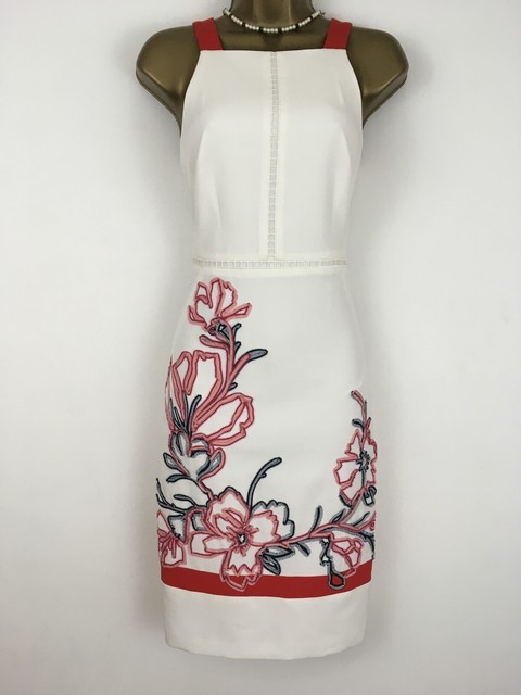 white floral cocktail dress