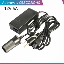 AC Wall Outlet To 12V 5A DC Cigarette Lighter Car Socket Adapter,Female US Plug