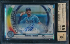 BGS 9.5/10 WANDER FRANCO AUTO 2020 Bowman Chrome Scouts Top 100 RC TRUE GEM MINT