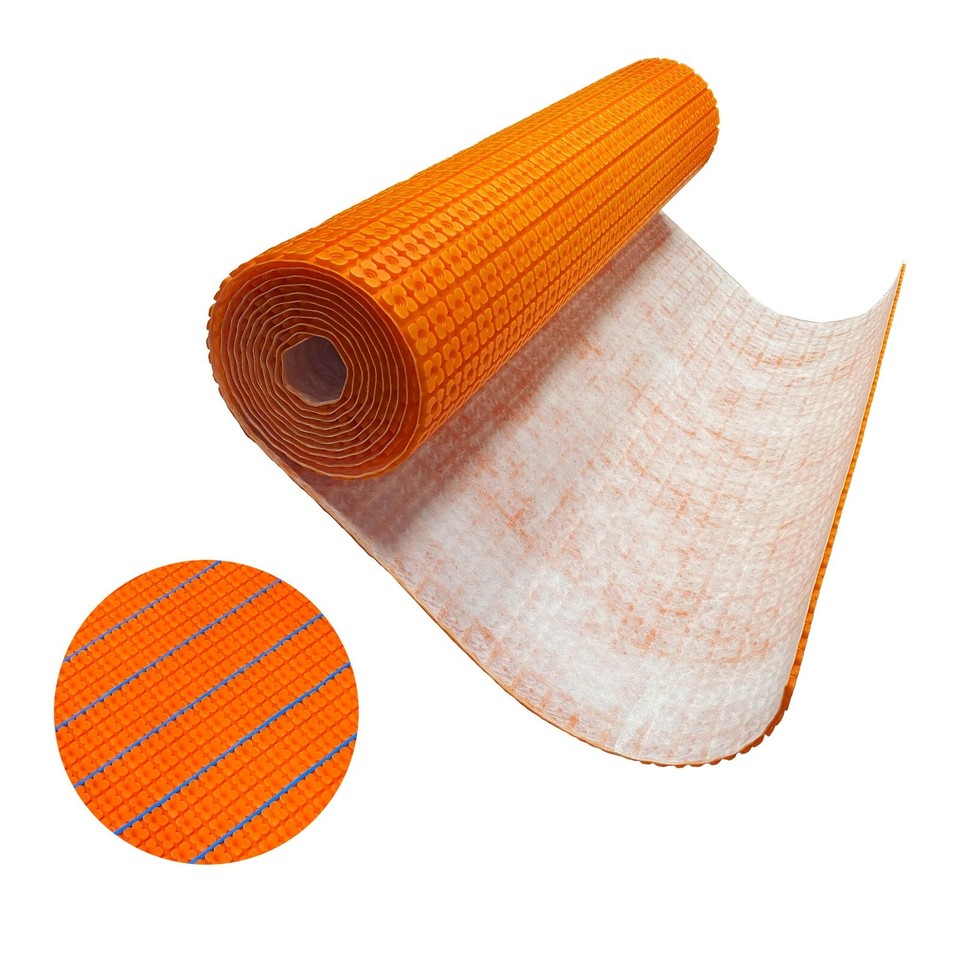 Uncoupling Membrane 54 to 161 sq ft Rolls, Heating Cable Underlayment