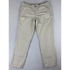 Pilcro and the Letterpress Chinos Khaki Beige Cotton Blend Pants Sz 29 31 Meas 