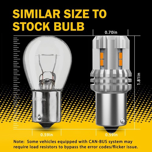 1157 BAY15D LED Turn Signal Backup Reverse Lamp DRL Car Bulb Light Amber Yellow - Picture 6 of 11