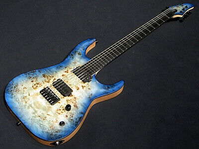 Electric Guitar Edwards by ESP E-HR6 Fixed Burl Top Aqua Electric Guitar Edwards by ESP E-HR6 Fixed Burl Top Aqua