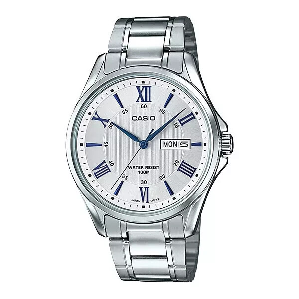 Casio Men's Stainless Steel Quartz Watch MTP-1384D-7A2V - Elegant