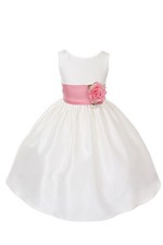 Poly Silk Flower Girl Pageant Dress w/Sash and Flowers Infant-14 years IV/CORAL