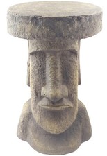 52CM EASTER ISLAND STATUE SIDE COFFEE BEDSIDE TABLE PLANT STAND STATUE POLYSTONE