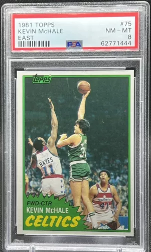 1981 TOPPS EAST #75 KEVIN McHALE RC HOF CELTICS PSA 8 NM-MT ROOKIE NEW GRADE