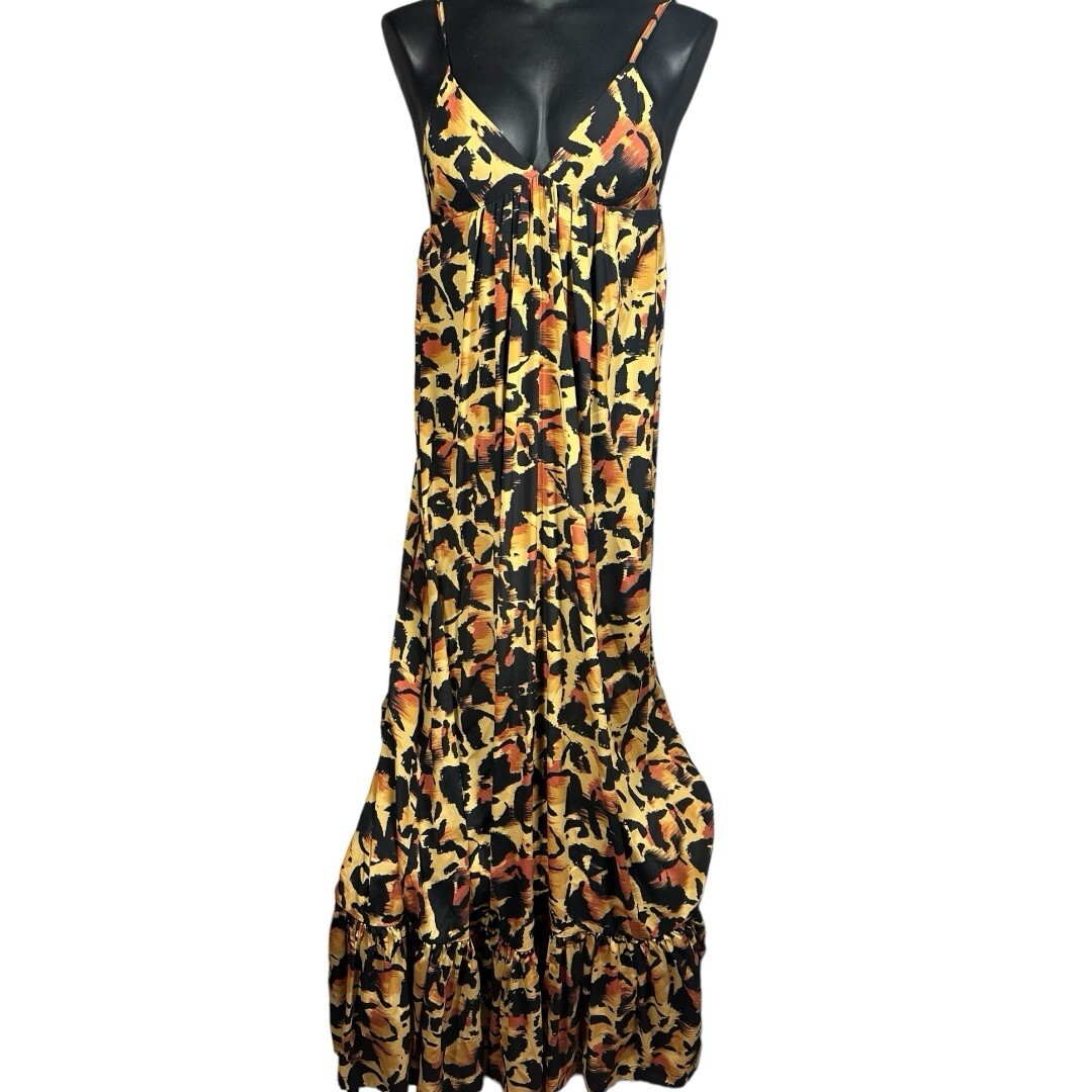 slim fit dress slacks Torn by Ronny Kobo Tan Knit Long Sleeve Celeste Maxi Dress