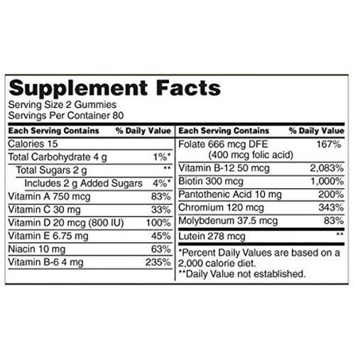Kirkland SignatureTM Adult Multivitamin, 320 Gummies Adult Multivitamin, 2-Pack - Picture 2 of 2
