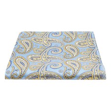 Blue with Gold Paisley Pocket Square, Handkerchief