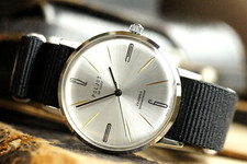 POLJOT De Luxe Ultra SLIM Mechanical Watch leather strap Men's Vintage