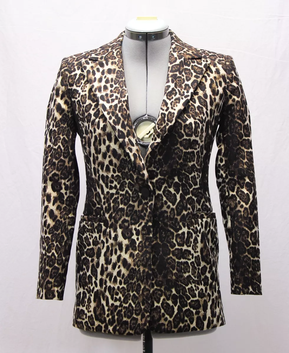 Leopard print fitted best sale jacket