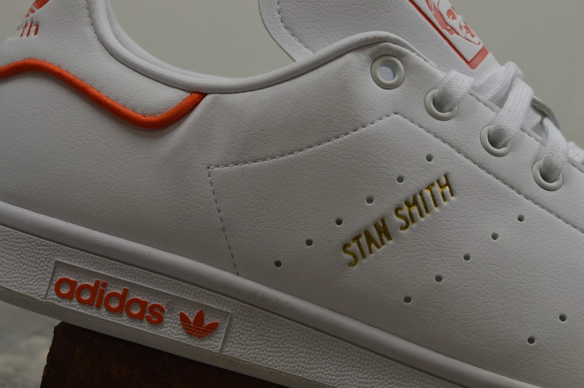 Men s Adidas Originals White Orange Stan Smith GW0488 Trainers
