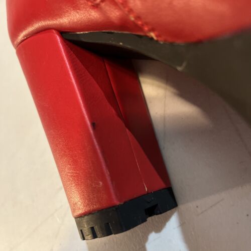 Allegra K Booties Damen 7 rot Kunstleder Plateau seitlicher Reißverschluss gefüttert Schuhe - Bild 12 von 18
