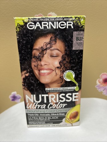 Garnier Nutrisse Ultra Nourishing Hair Color Creme BL11 Jet Blue Black-NIB