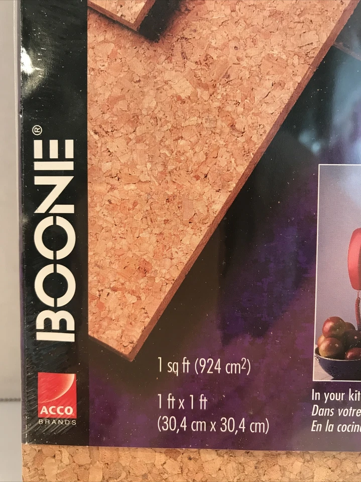 12" x 12" x 3/16" Cork Board Tiles Bulletin Board with Adhesive Tape, 4-Pack NEW - Image 3 of 4