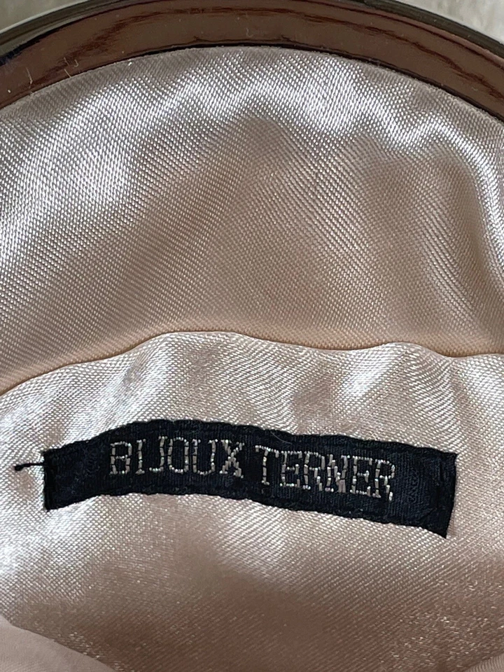 Bolso sin asas Bijoux Terner colgante con cuentas de noche cartera vintage cierre de beso Foto 4 de 4