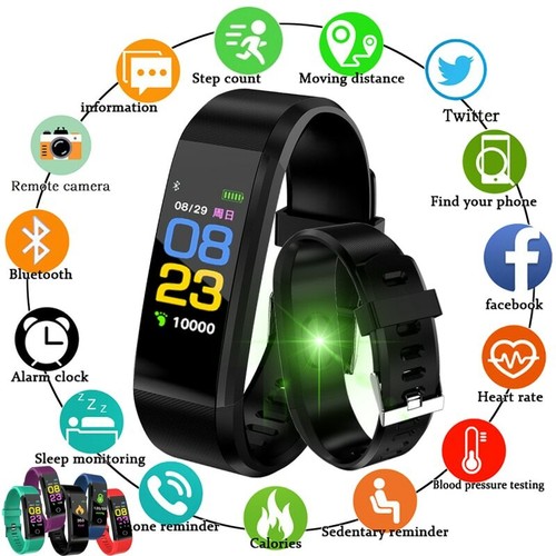 Orologio Fitness Tracker Uomo Donna Cardiofrequenzimetro da Polso  Contapassi | eBay