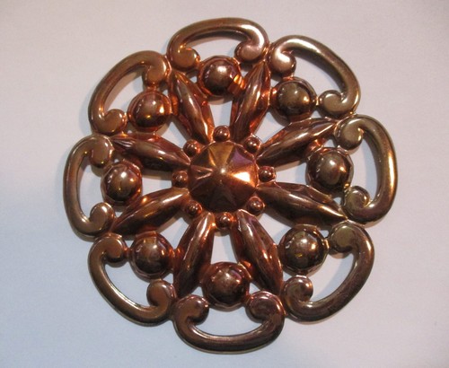 Estampado de medallón de 3 1/4" revestido/recubierto de cobre, componente, borde de muebles - Imagen 6 de 6