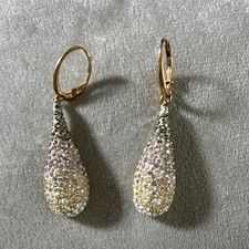 Swarovski Louise Drop Earrings Gold Tone Gradient Crystal Teardrop