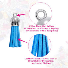 200Pcs Leather Keychain Tassels Bulk for Crafts Charms Earrings Mixed Colors