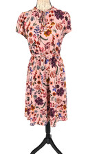 J. CREW Dress SIZE SP Colorful Piink Bronze Purple Floral Easy Care Bohemian